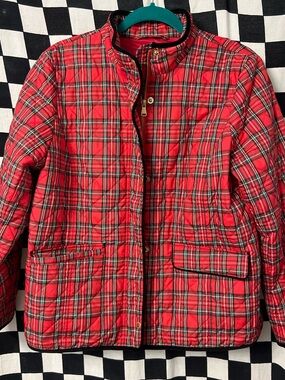 Talbots Red Plaid Quilted Puffer Jacket